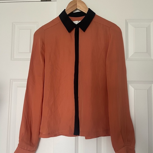 A.L.C. Gillian Silk Button Down Top Contemporary Modern Minimalist - Picture 2 of 7